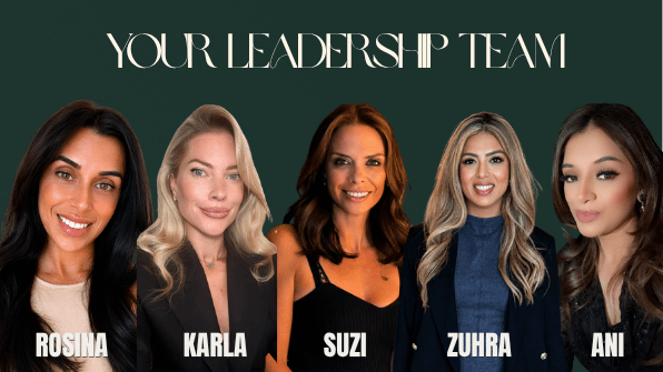 Team Suzi leadership: Rosina, Karla, Suzi, Zuhra and Ani